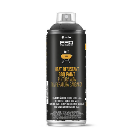 MTN SPRAY PRO Pint Alta Temperatura Barbacoa Negro